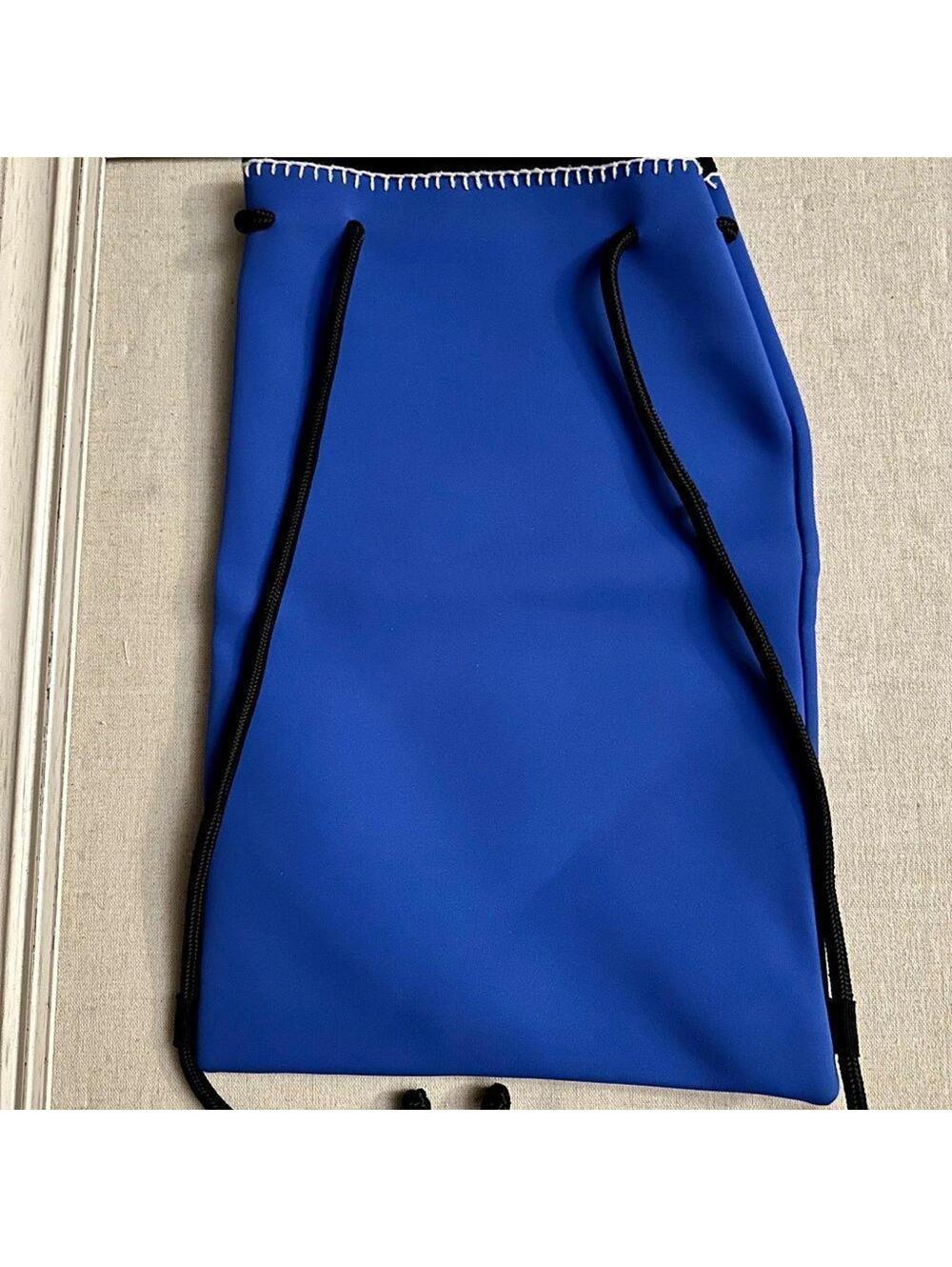 Triangl swimwear neoprene royal blue backpack travel pouchw black detail NWOT
